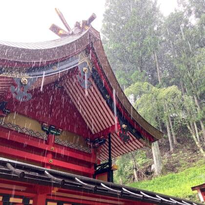 金櫻神社に参拝しました 土砂降りの中