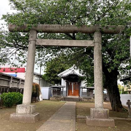 須賀神社と猿田彦像　天王様